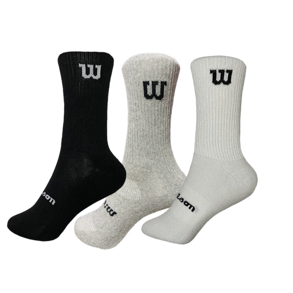 W Plain Crew Socks Assorted Colors 5-Pack